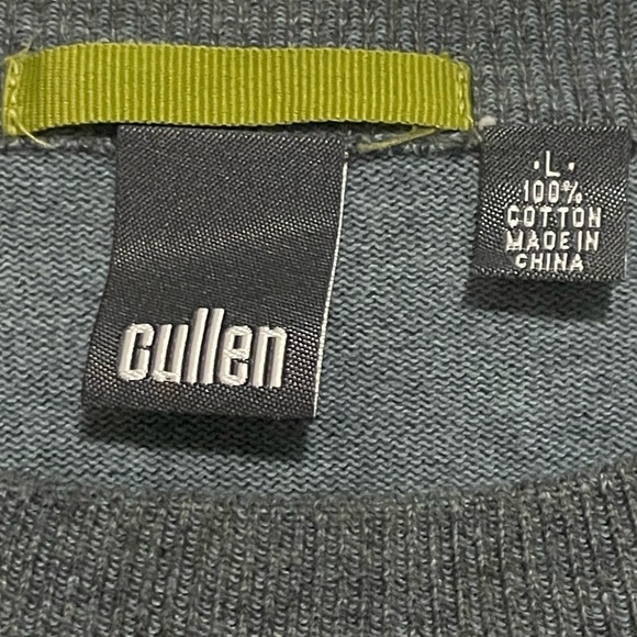 Cullen Cotton Blue Long Sleeve Crewneck Sweater Size Large - Picture 4 of 4